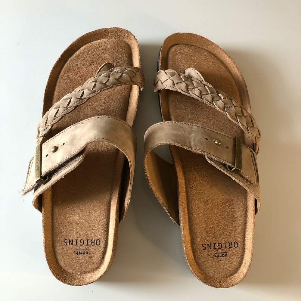 * EARTH ORIGINS Stone Braided Adjustable Strap Thong Women’s size 10 Sandals - Picture 2 of 11